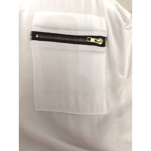 Color Story Sleeveless White Sheer Tank Top Tunic With Zipper Pocket Size L - Picture 8 of 8